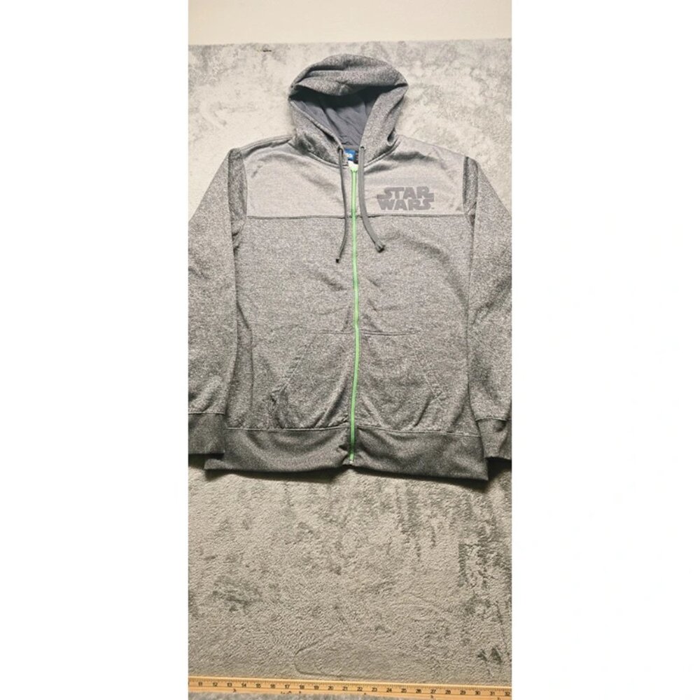 Star Wars Full Zip Hoodie Jacket Mens X-Large Heather Gray Fleece Long Sleeve